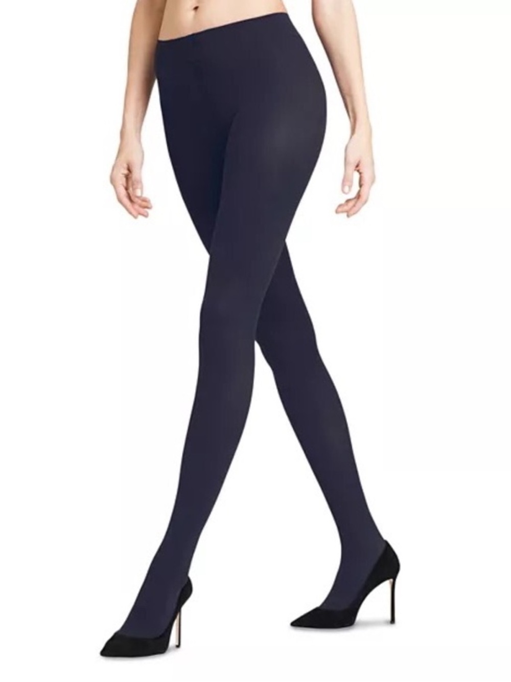 FALKE PURE MATT 100 OPAQUE TIGHTS MARINE BLUE  MEDIUM NWT
